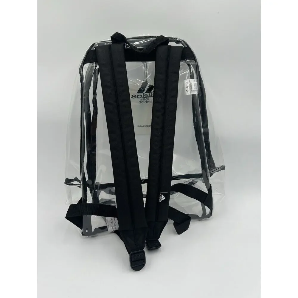Adidas Clear Backpack Clear/Black Unisex‎ Training Bookbag NWT